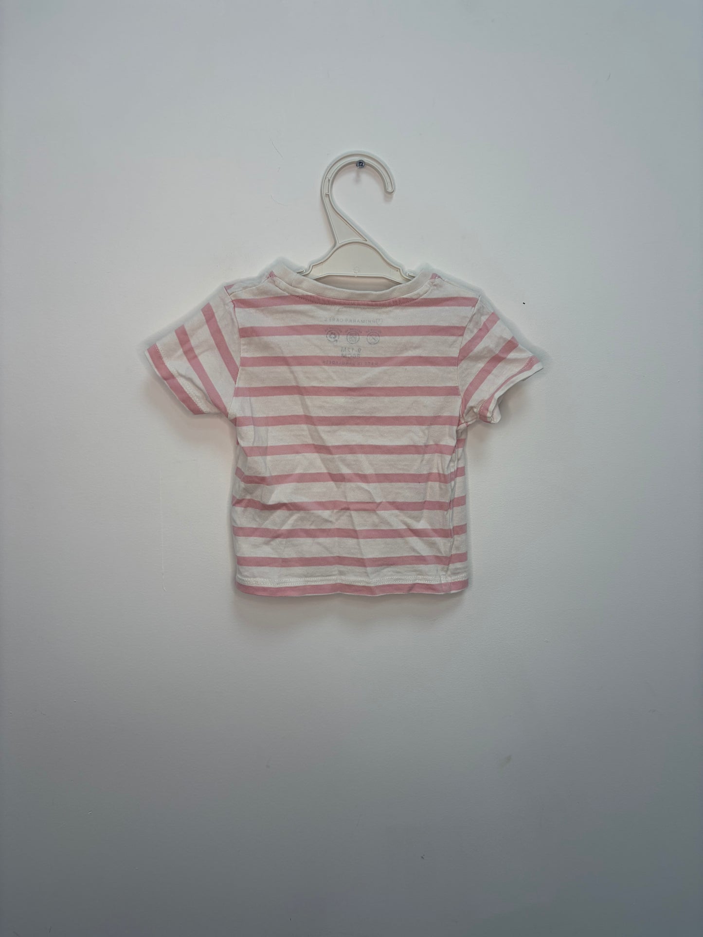 T-shirt blanc & rose 9 mois