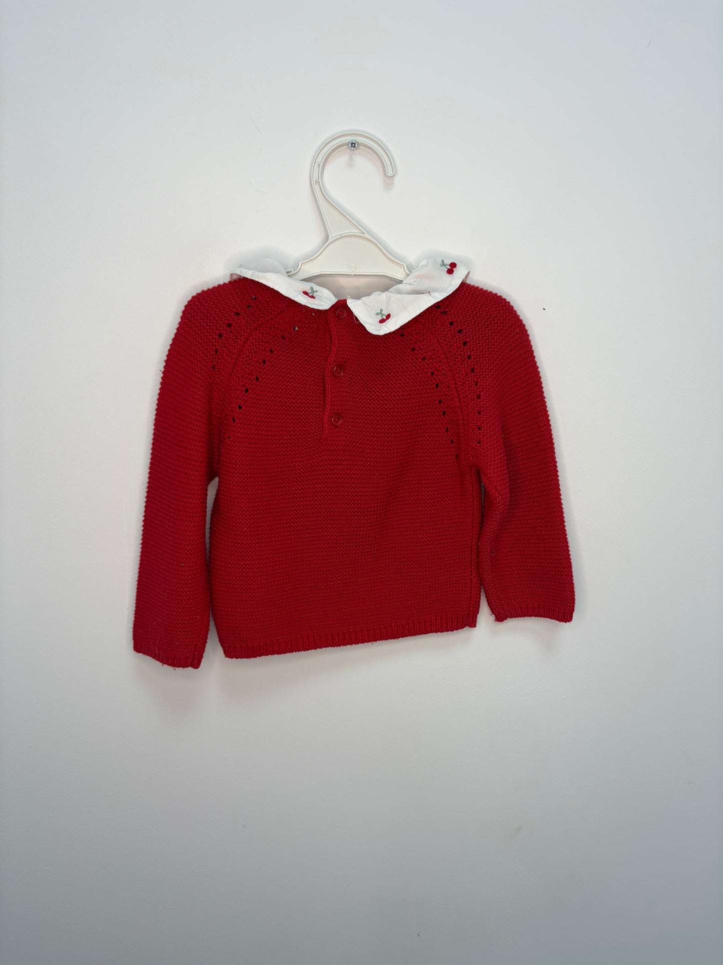 Pull col cerises 12 mois