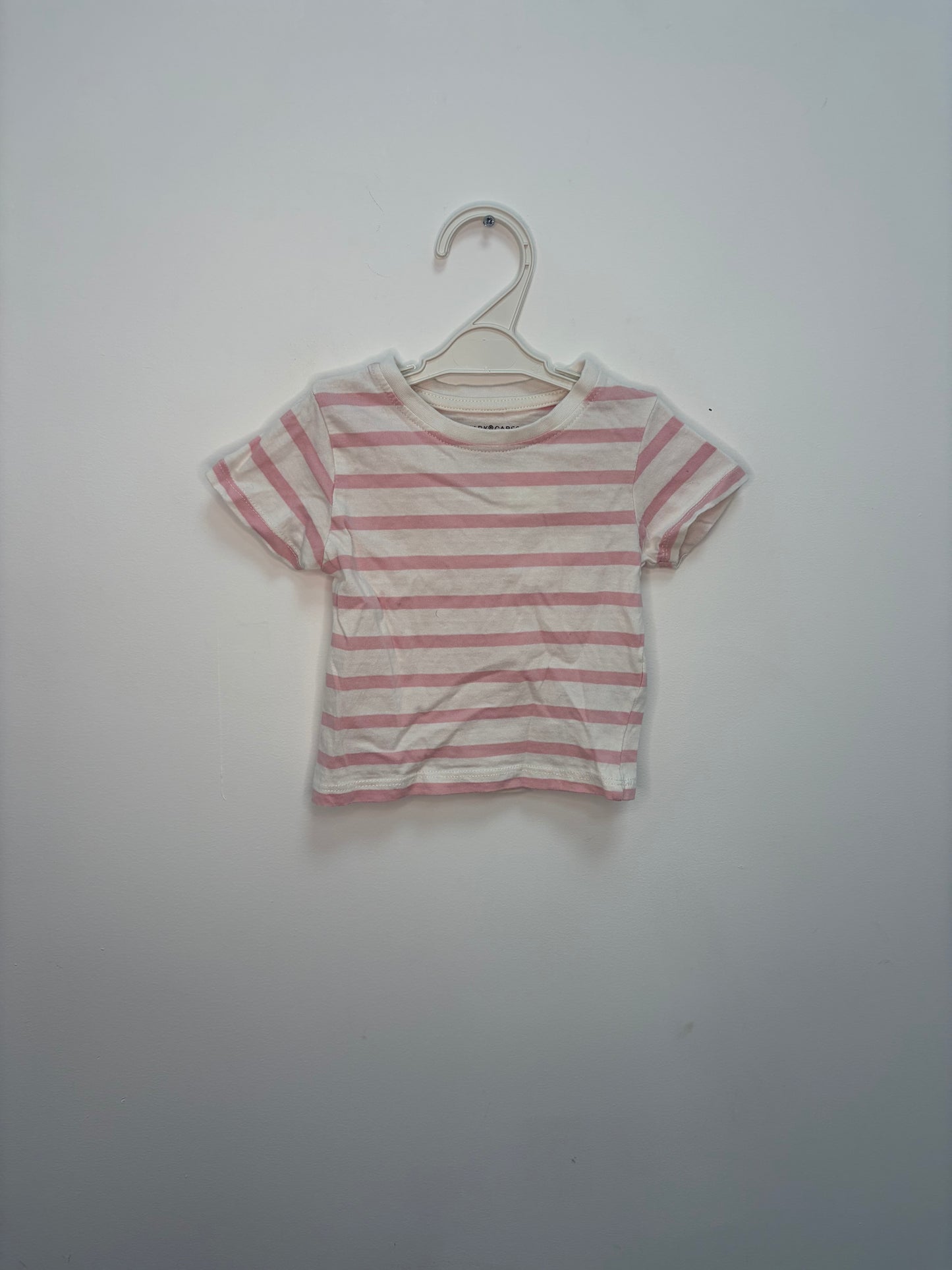 T-shirt blanc & rose 9 mois