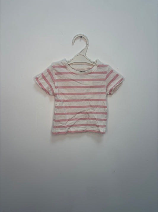 T-shirt blanc & rose 9 mois
