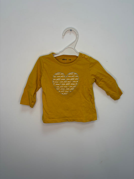T-shirt petit coeur 9 mois
